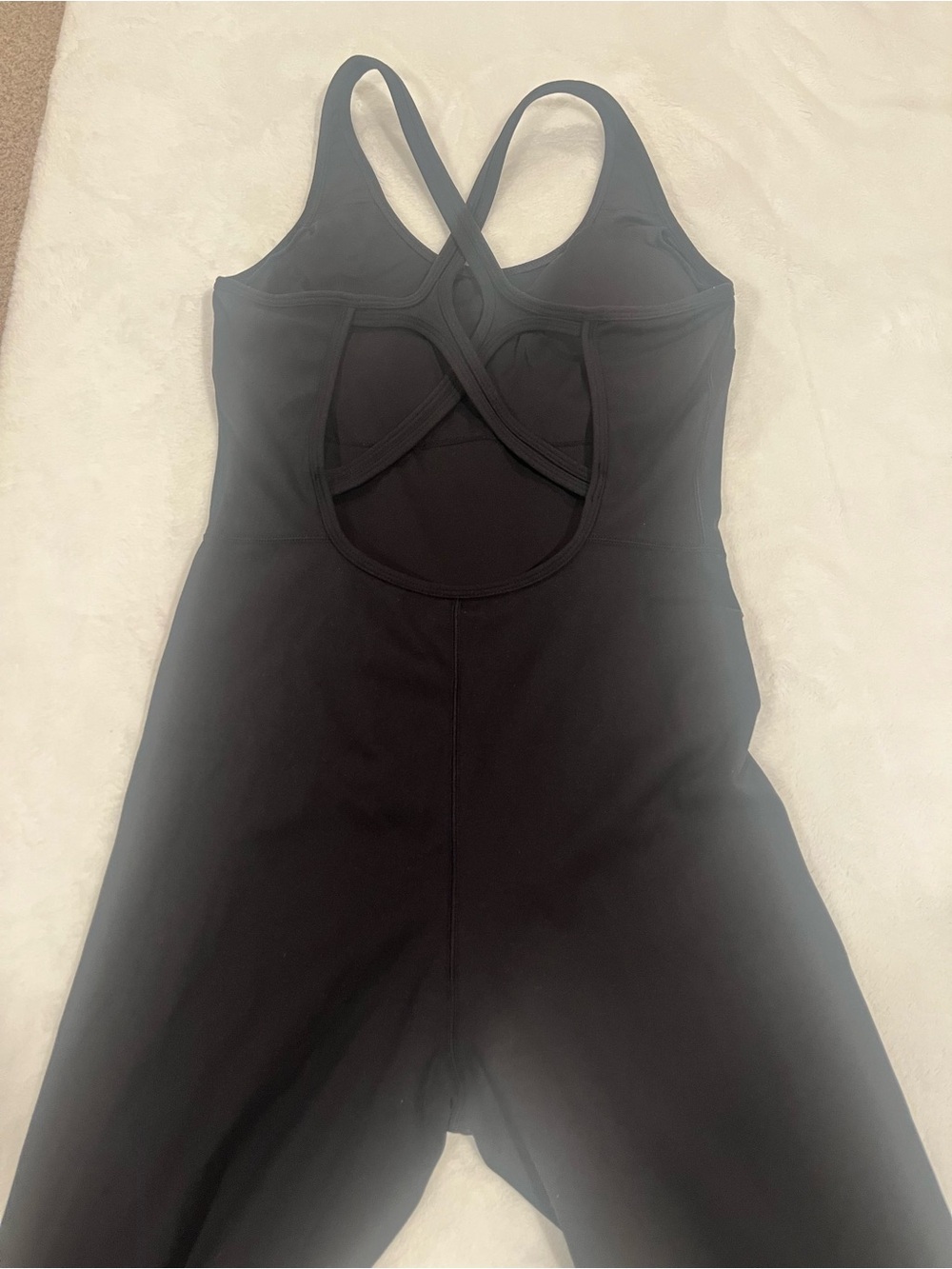 Black Criss Cross Open Back Full Length Jumpsuit Onesie - Picture 2 of 6